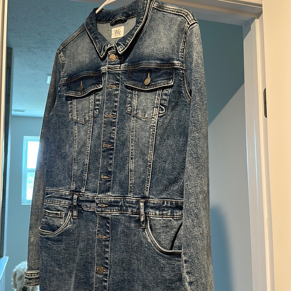 Wash lab midi denim dress